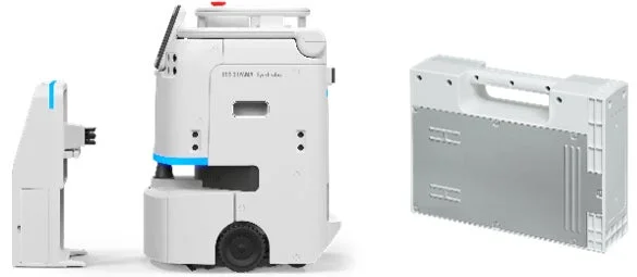 自動充電ステーションと着脱式バッテリー