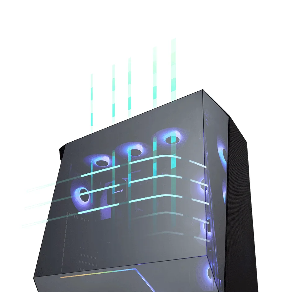 ピラーレス構造のPCケース