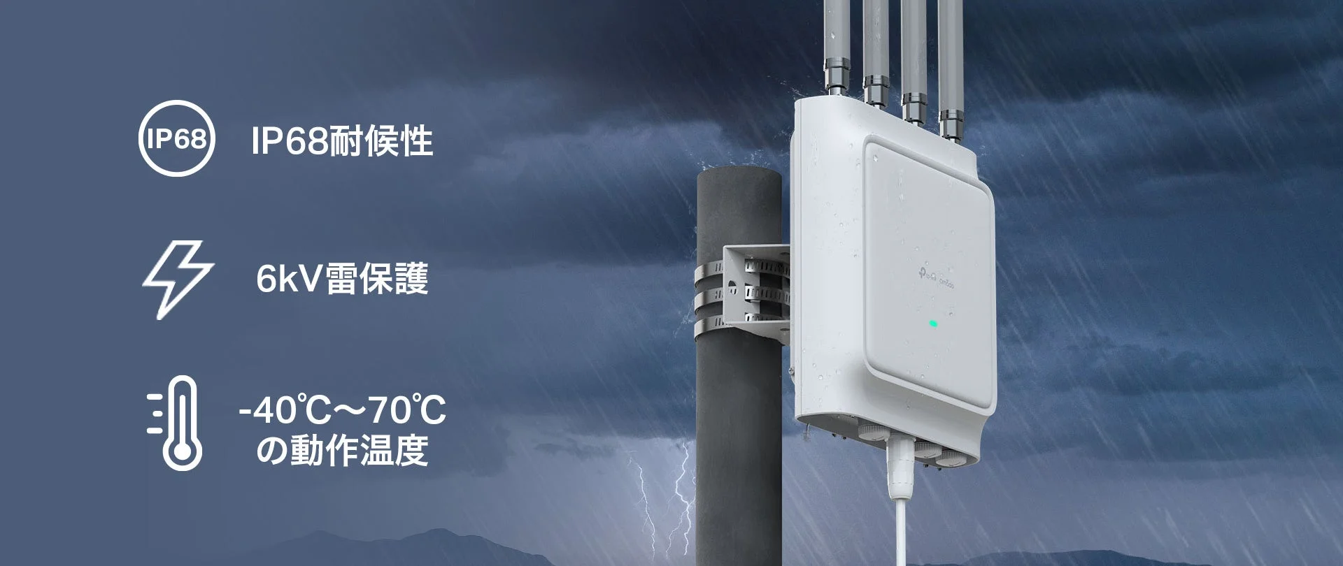 嵐の空と屋外機器