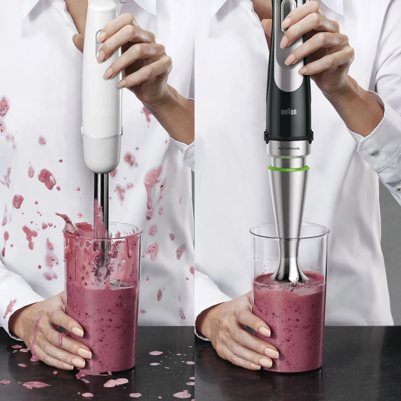 ブレンダー使用時の飛散比較