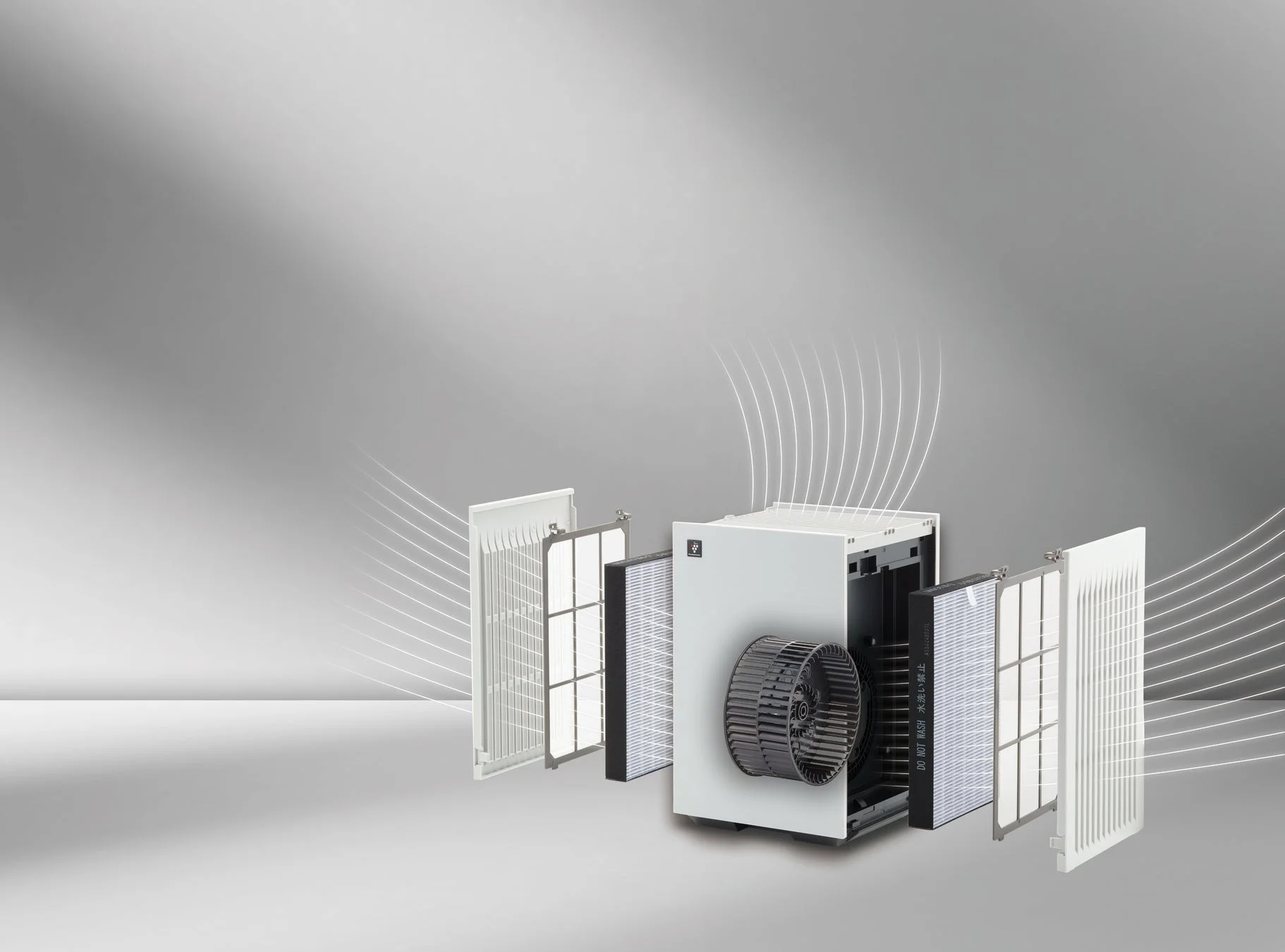 空気清浄機の内部フィルター構造