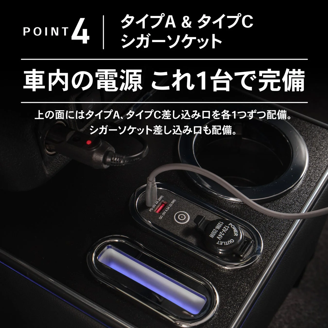 車内の電源 これ1台で完備