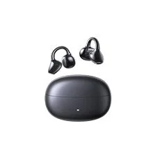 ワイヤレスイヤホン、オープンイヤー、骨伝導、イヤホン、充電ケース、デジタルガジェット、音響機器、黒