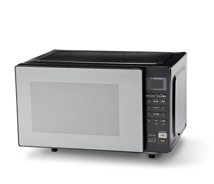 黒色のシンプルな電子レンジ