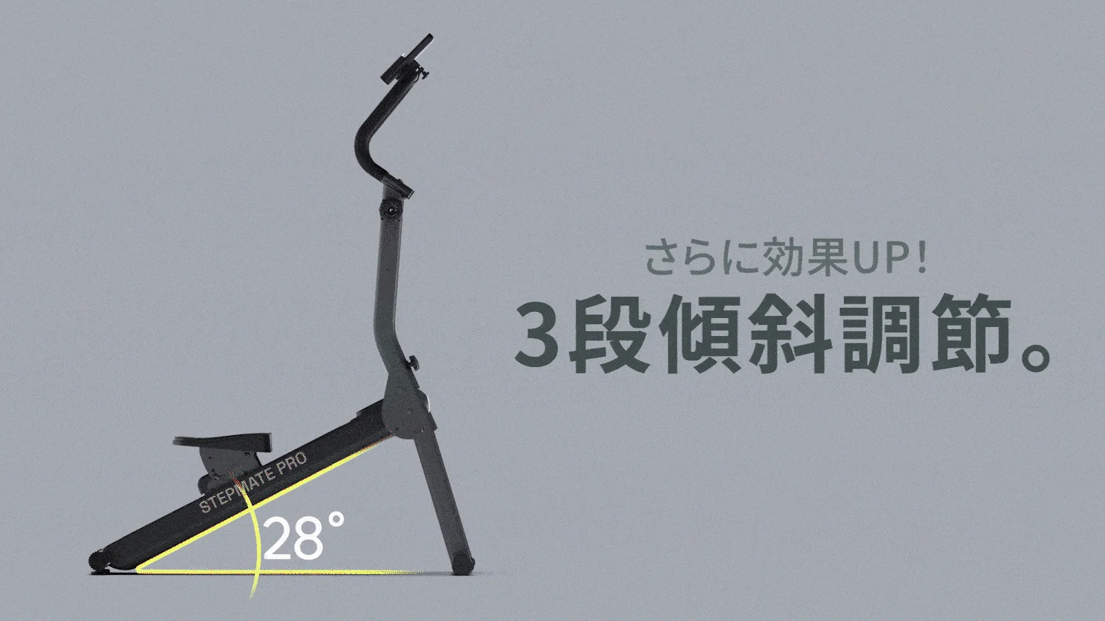 3段階傾斜調節機能を示すSTEP MATE PRO