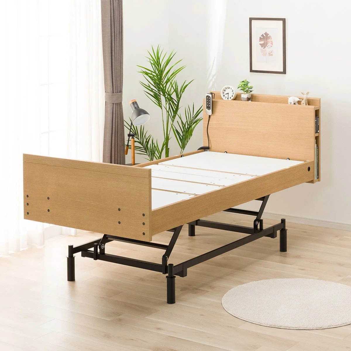 NS003(棚・USB・コンセント・サイド収納付き)3モーター電動ベッド