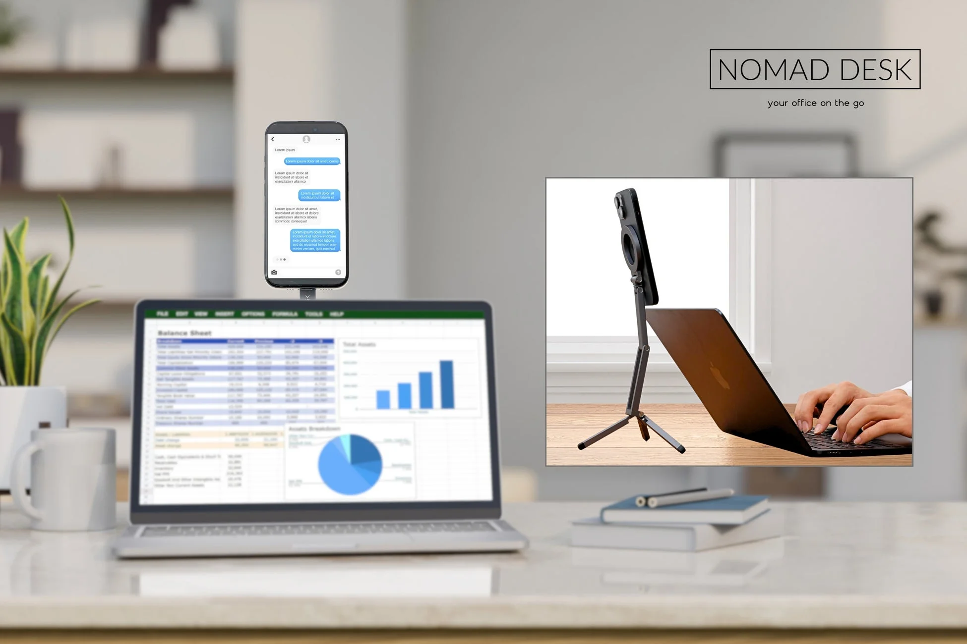 PCの背後に配置した様子