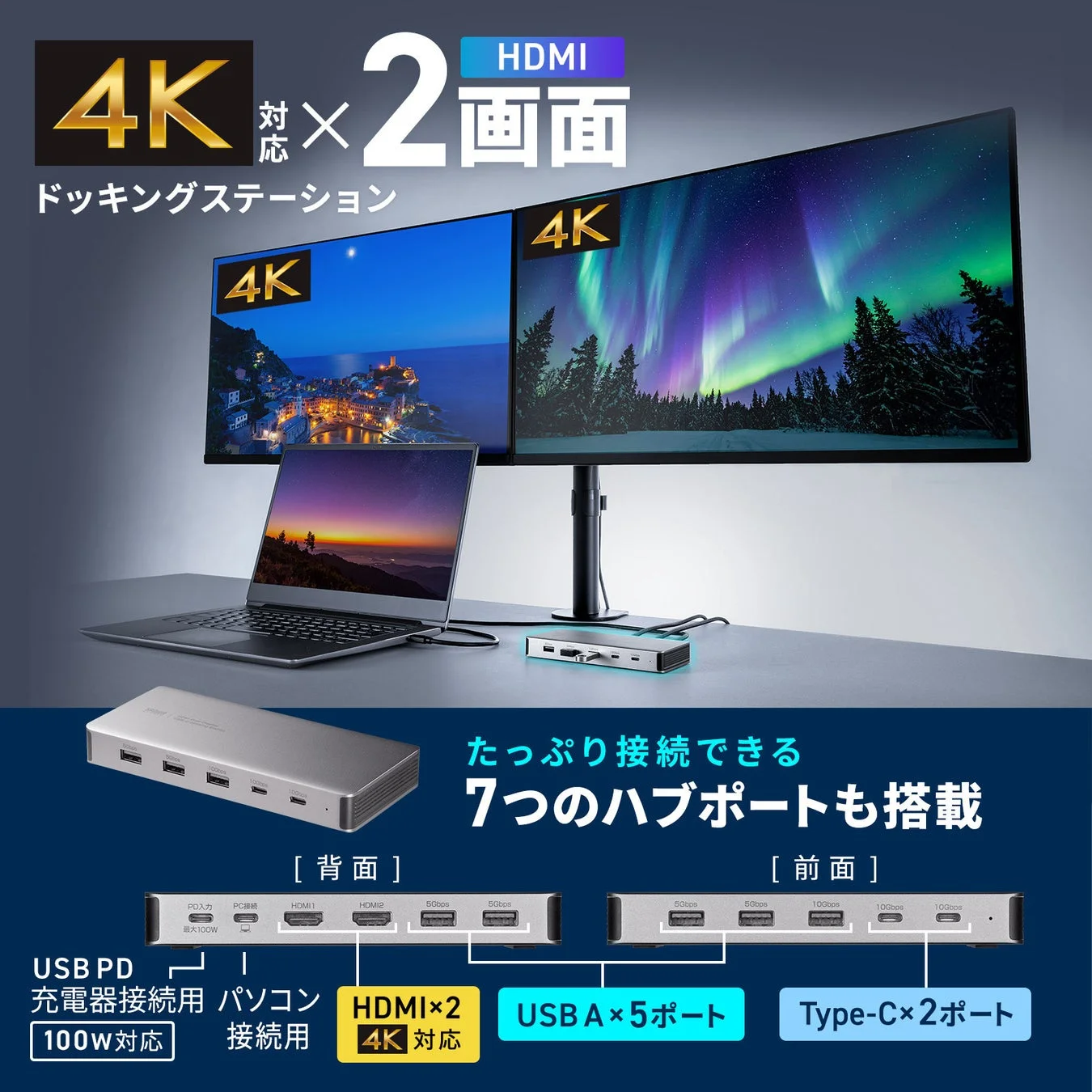 USB Type-Cドッキングステーション「USB-CVDK21」