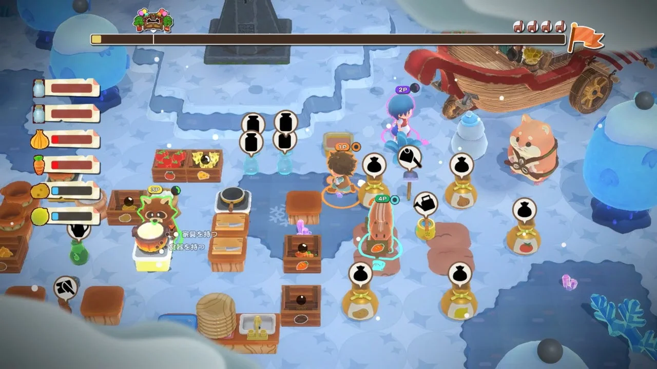 雪景色での協力プレイ