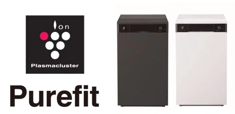 シャープのプラズマクラスターPurefit空気清浄機、黒と白の2色