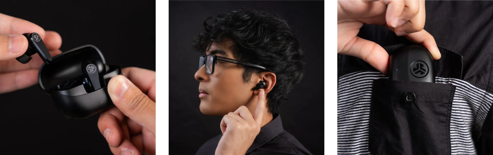 Go Pods ANCを装着する男性