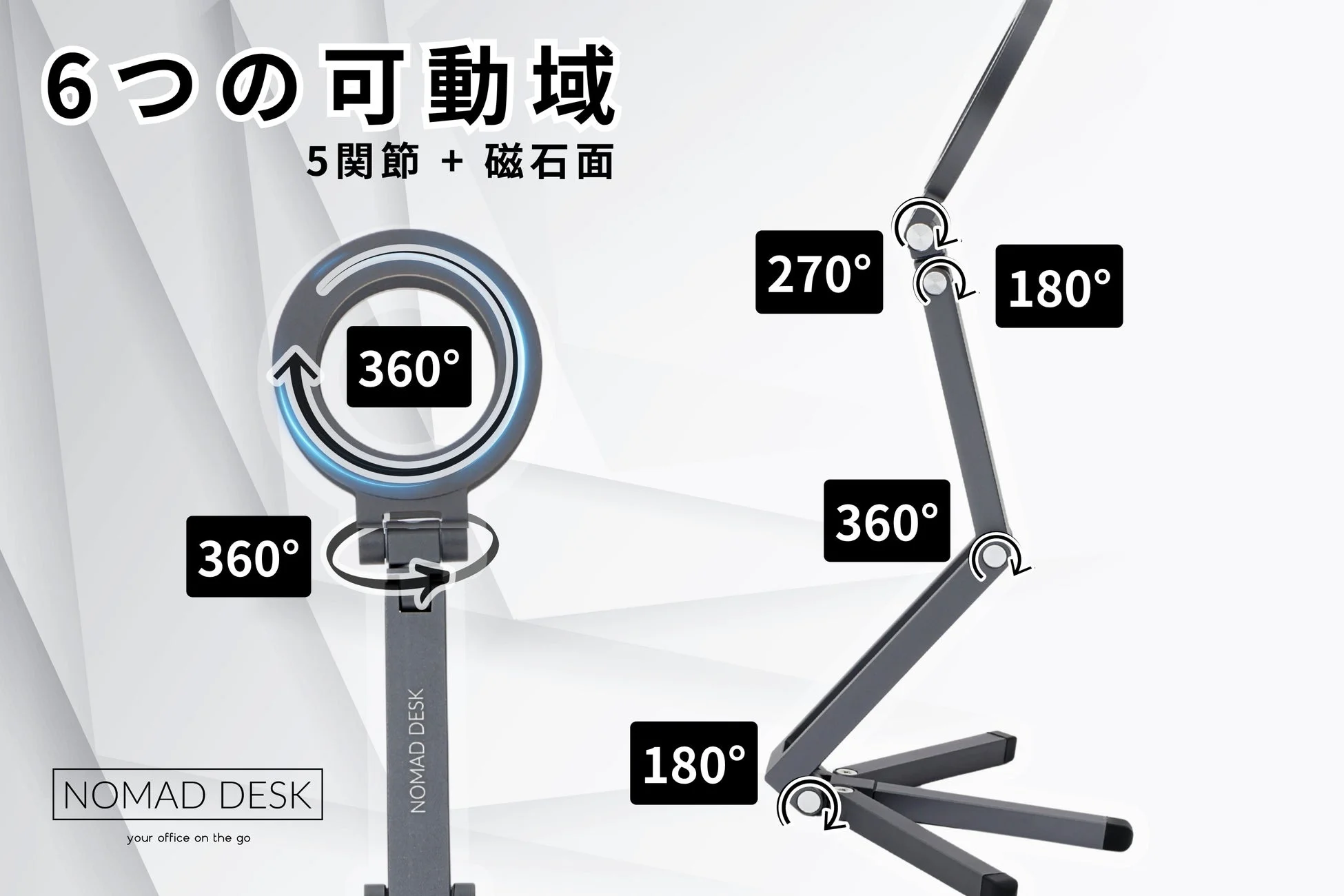 強力N52磁石と5つのヒンジ