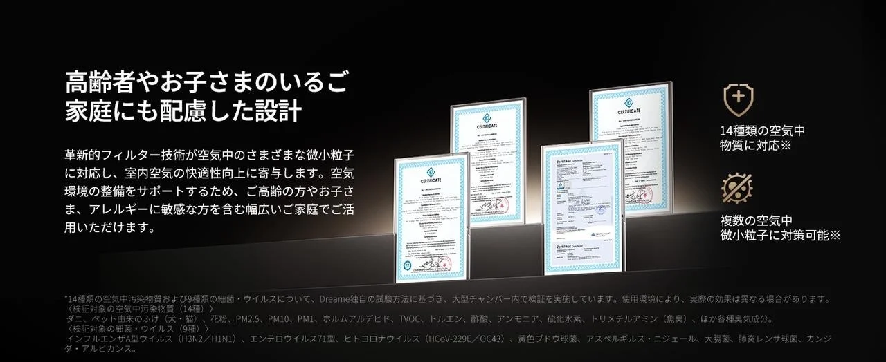 高齢者や子供のいる家庭向けに設計された革新的なフィルター技術