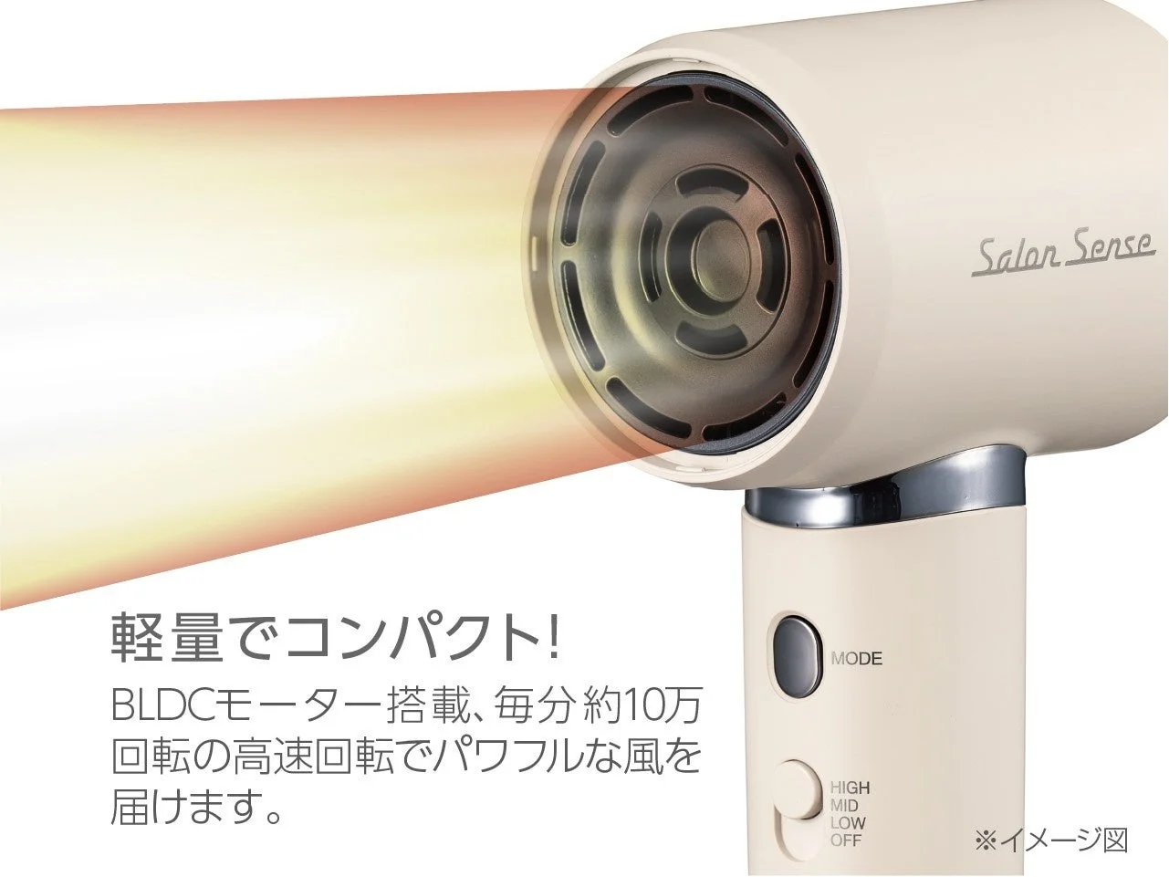 軽量でコンパクト!BLDCモーター搭載でパワフルな風