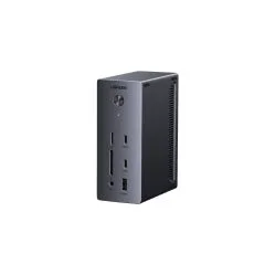 UGREEN、ドッキングステーション、USBハブ、ポート、電子機器、周辺機器、ガジェット、ダークグレー、長方形、スタンドアローン