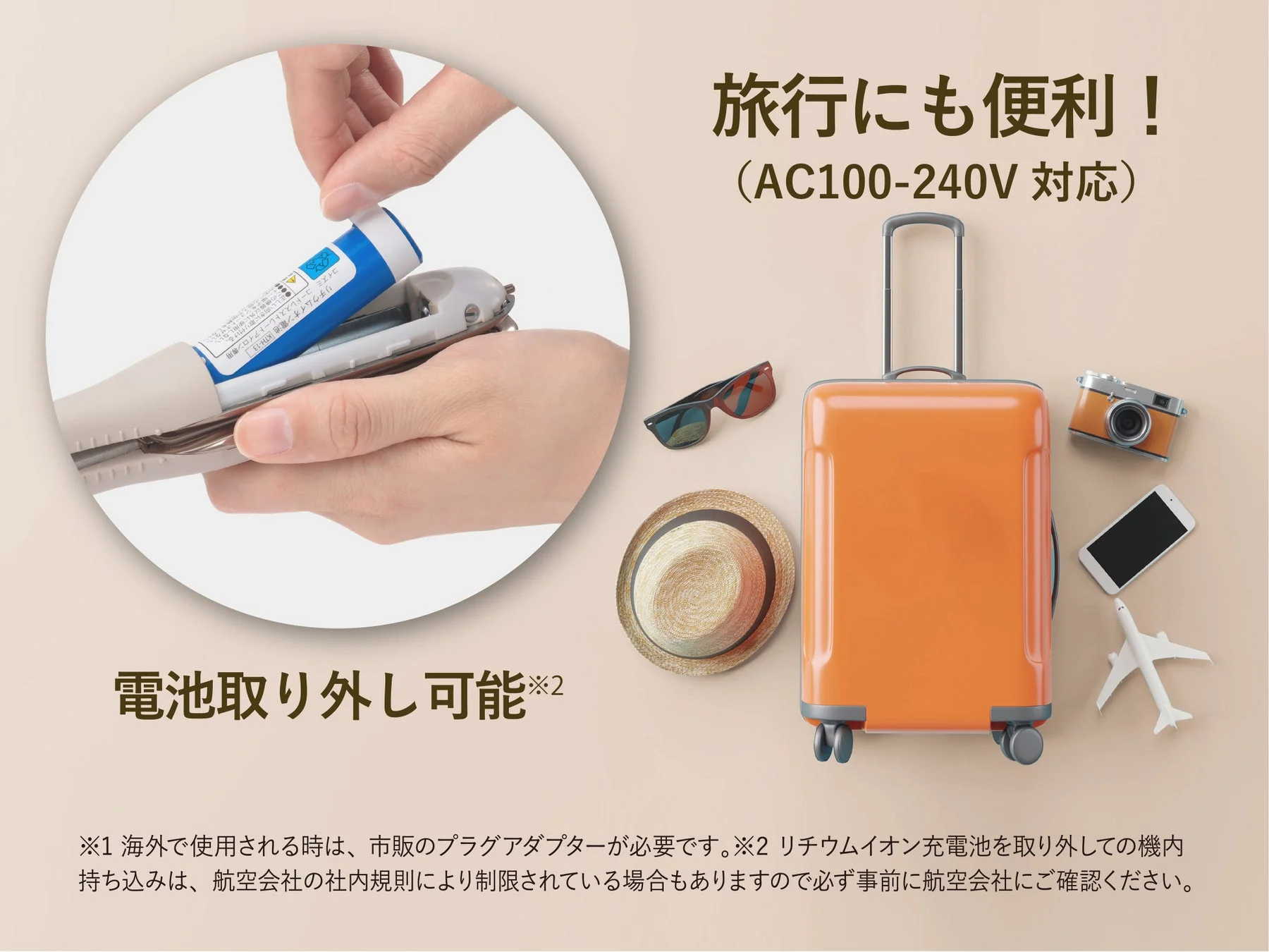 旅行にも便利な機能