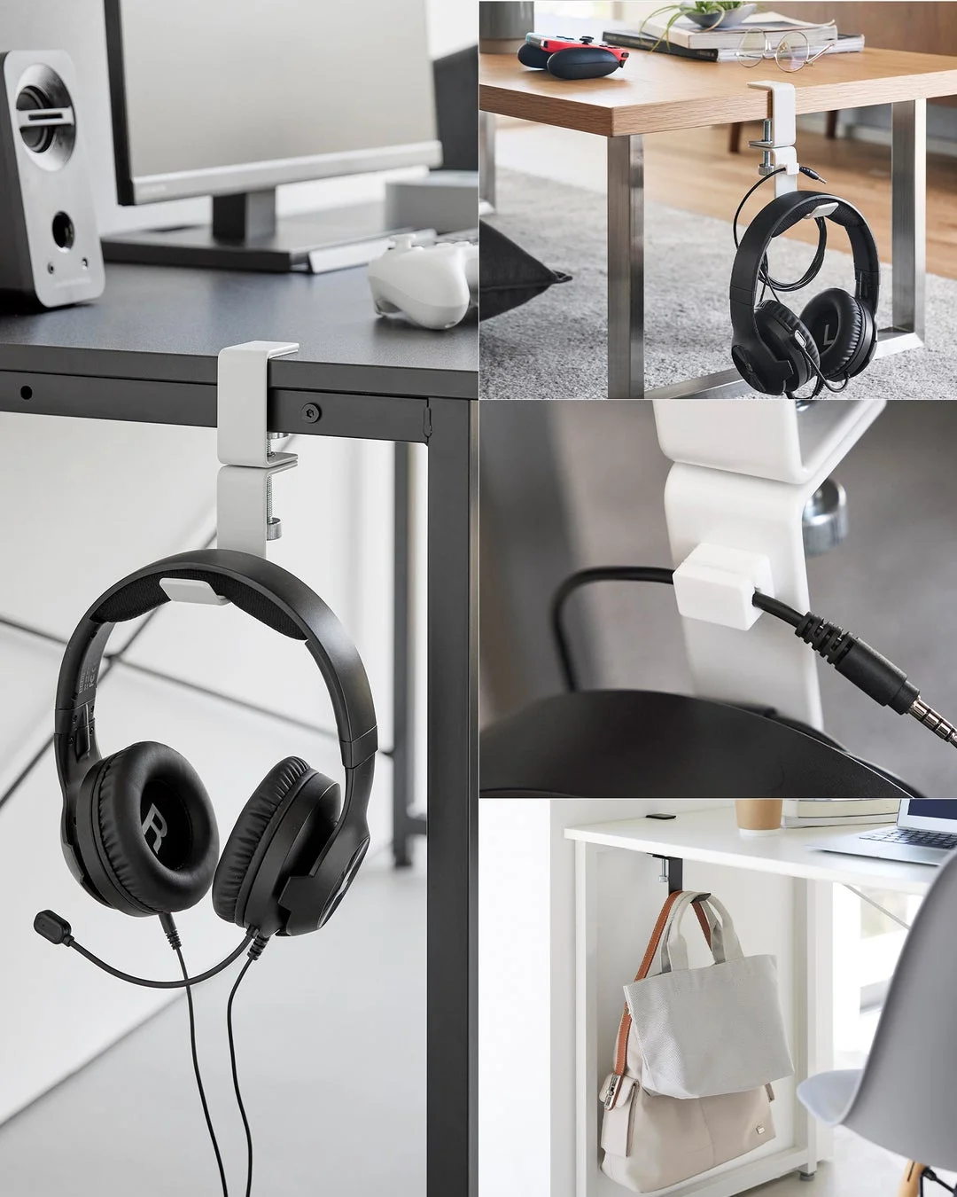 ゲームコントローラーとヘッドホンの収納イメージ