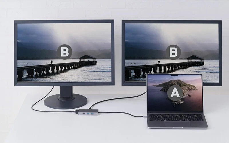 パソコンの画面領域を外部ディスプレイに拡張可能