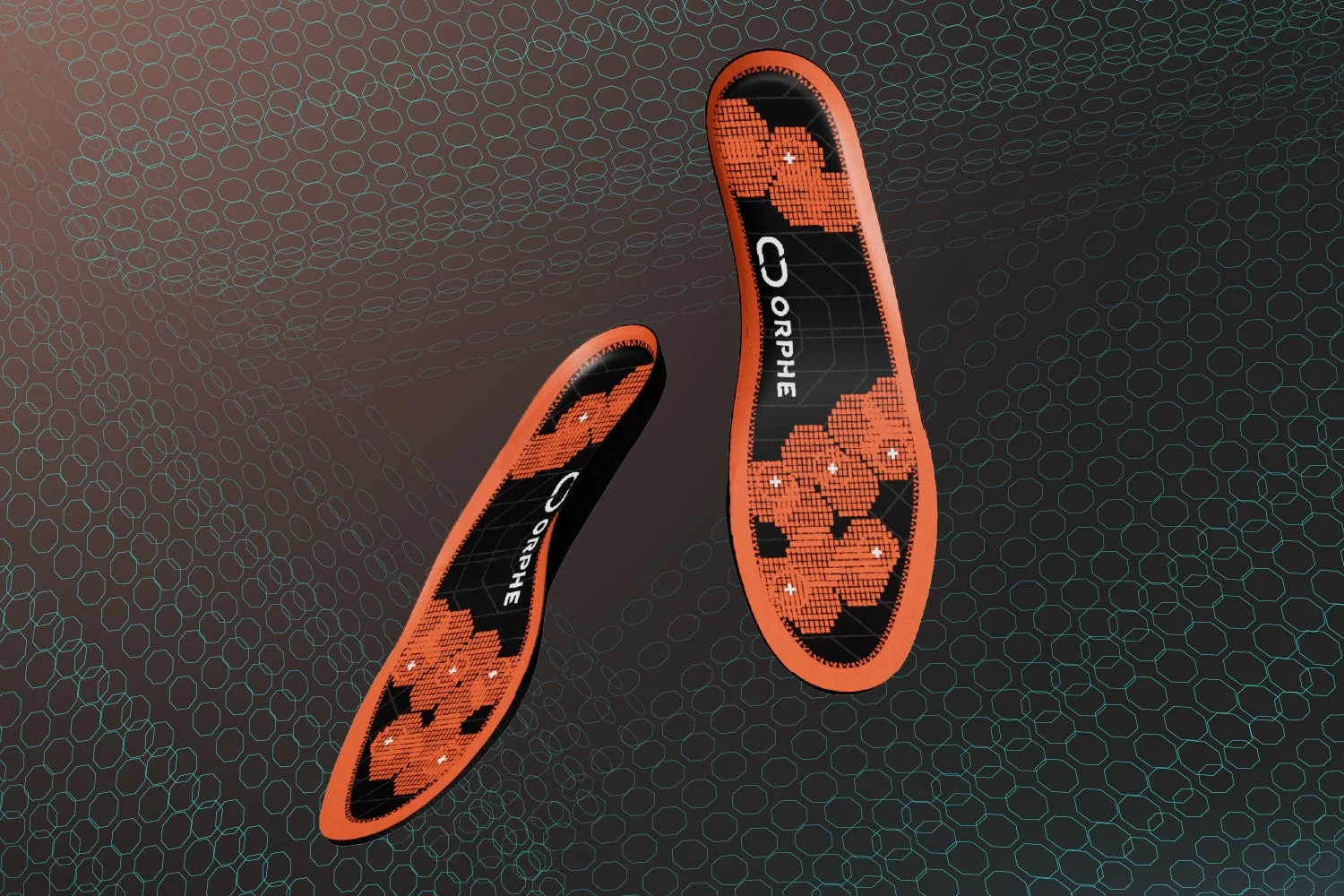 オレンジと黒を基調としたスマートインソール