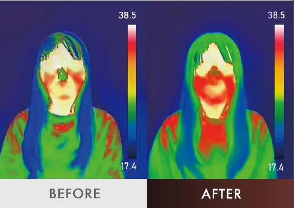 サーモグラフィーによる温度変化