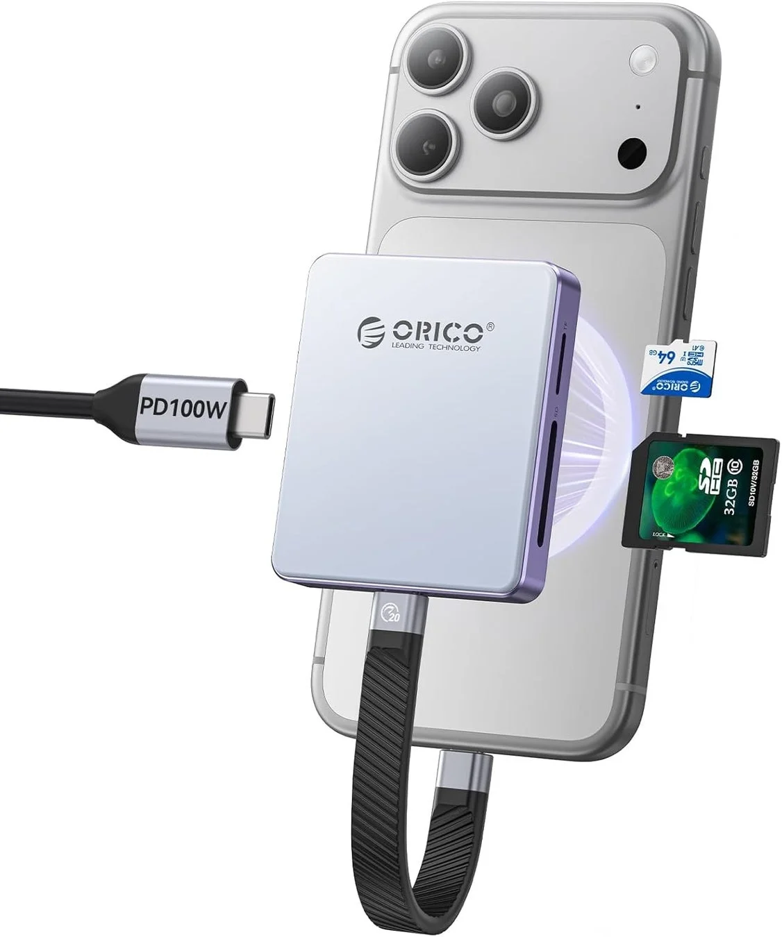 データ転送も充電もこれ1台!ORICO AP42F 5-in-1 磁気吸着式カードリーダー&M.2 SSDケースであなたのデジタルライフを快適に!今だけの特別割引を見逃さないで