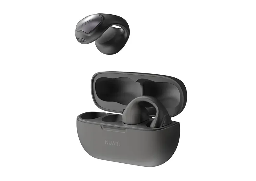 ワイヤレスイヤホン、イヤホン、オーディオ機器、充電ケース、Bluetoothイヤホン、ガジェット、電子機器、グレー、NUARL