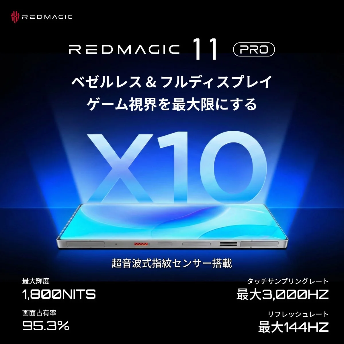 REDMAGIC 11 Proのベゼルレスフルディスプレイ