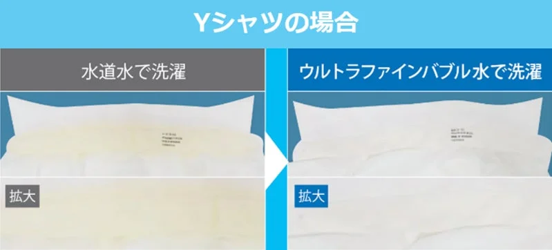 Yシャツの洗濯結果比較