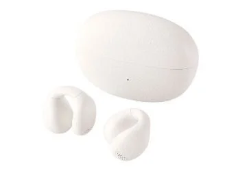白いワイヤレスイヤホンとその充電ケースの画像