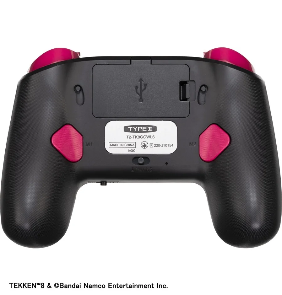 コントローラー背面と拡張ボタン、トリガー深度切り替えスイッチ