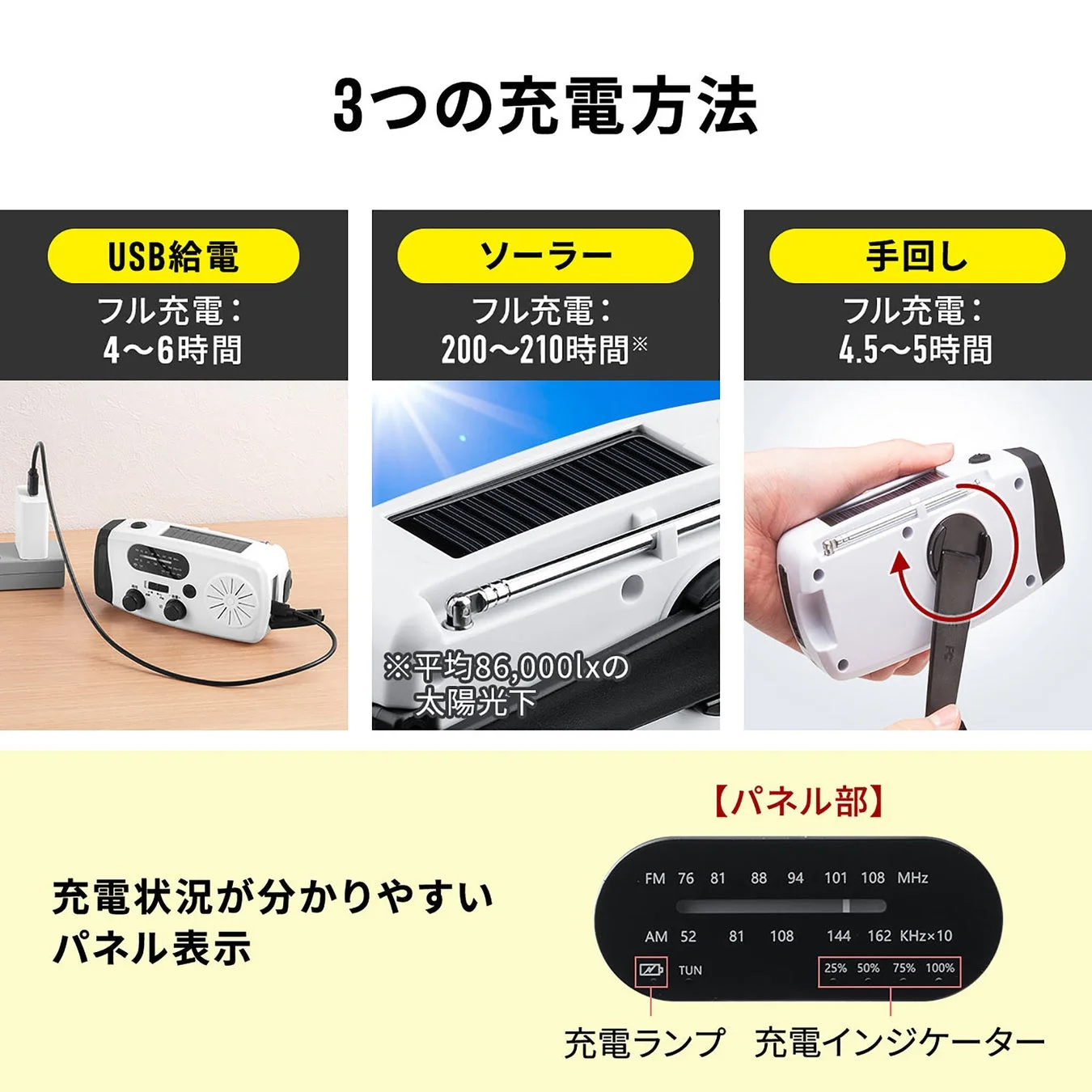 3つの充電方法