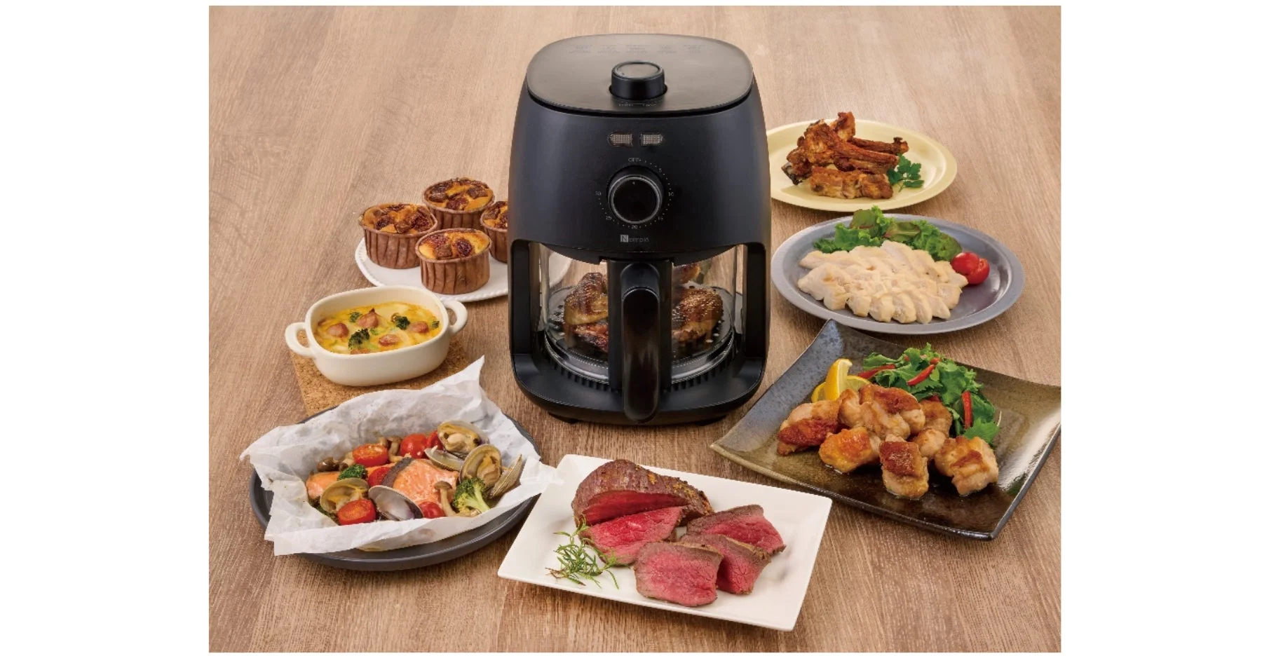 ニトリとエディオンが共同開発！調理中の様子が見える「ノンオイルフライヤー2.2L」が新発売