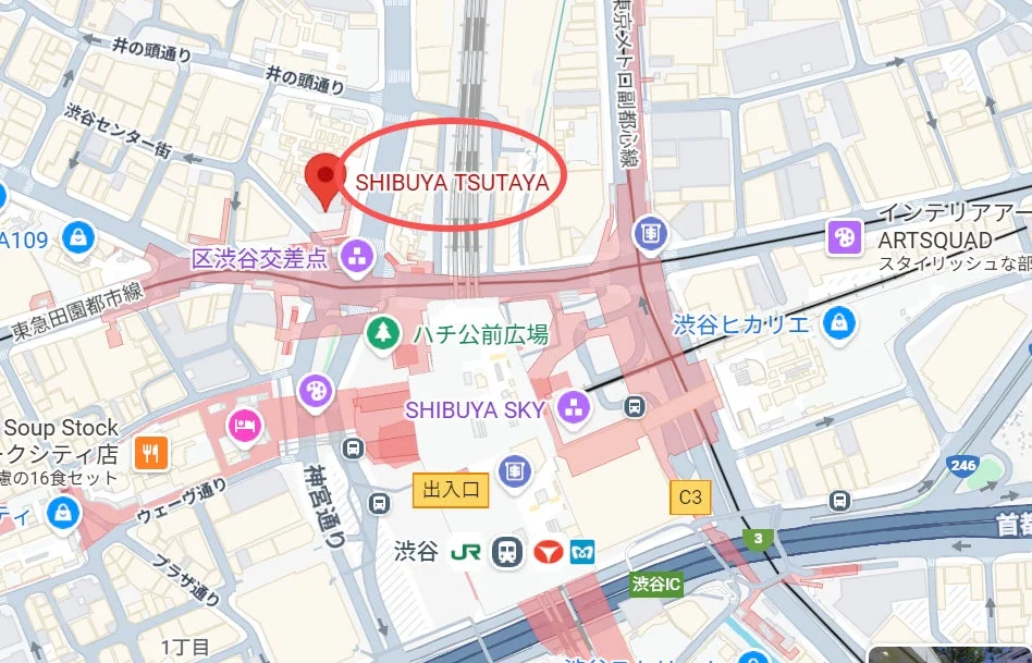 SHIBUYA TSUTAYA 地図
