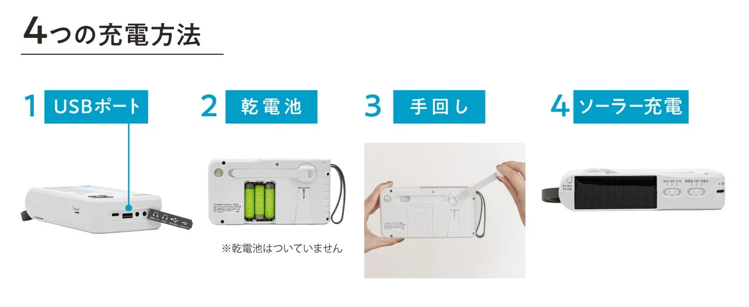 多機能ポータブル機器の4つの充電方法