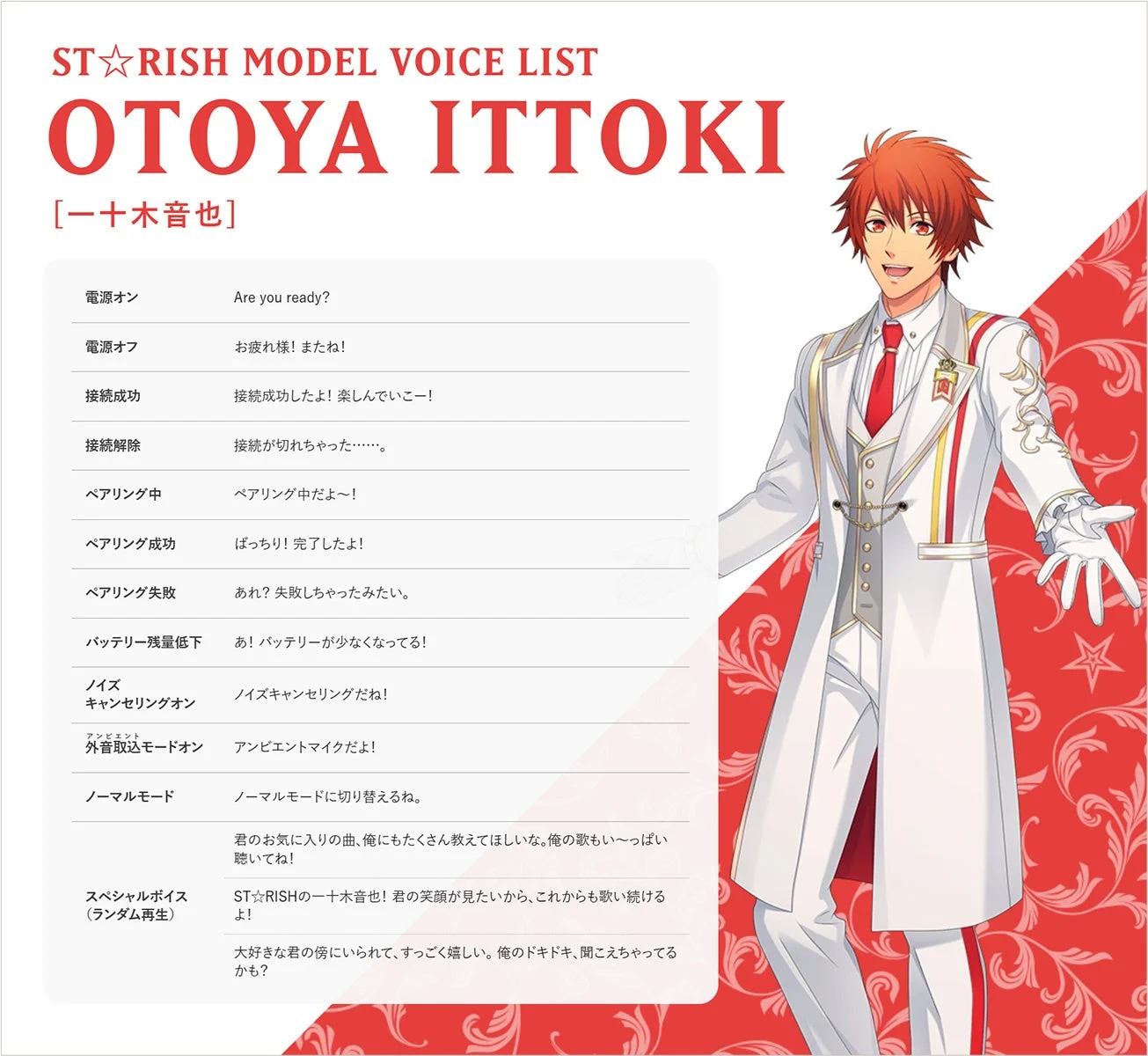 一十木音也のボイスリスト