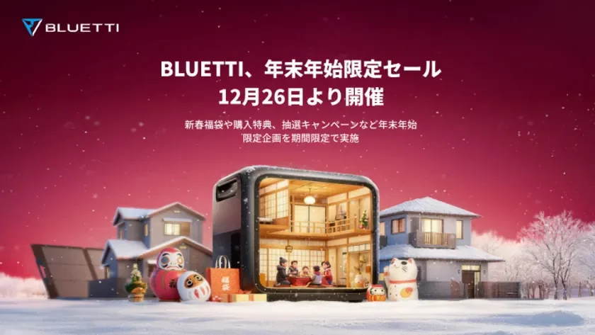BLUETTI、年末年始限定セールを12月26日より開催!新春福袋や購入特典、抽選キャンペーンなどお得が満載
