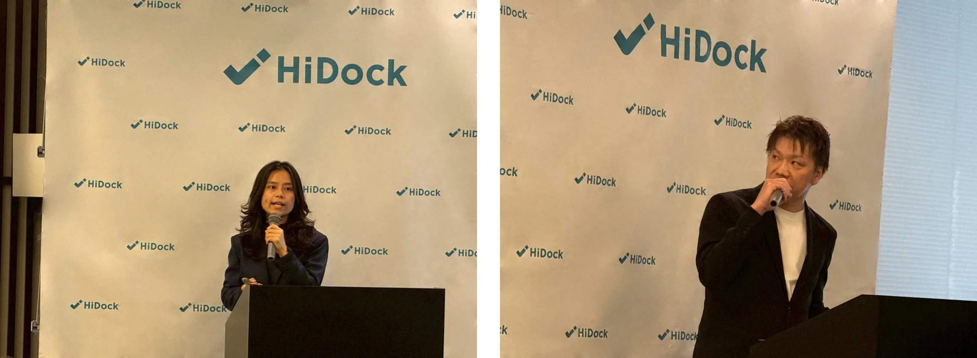 HiDock共同創業者Linna氏と森氏によるプレゼンテーション