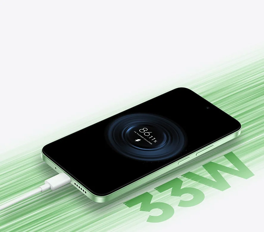 33W急速充電中のスマートフォン