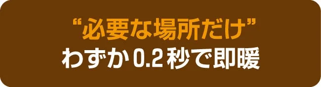 必要な場所だけ"わずか0.2秒で即暖