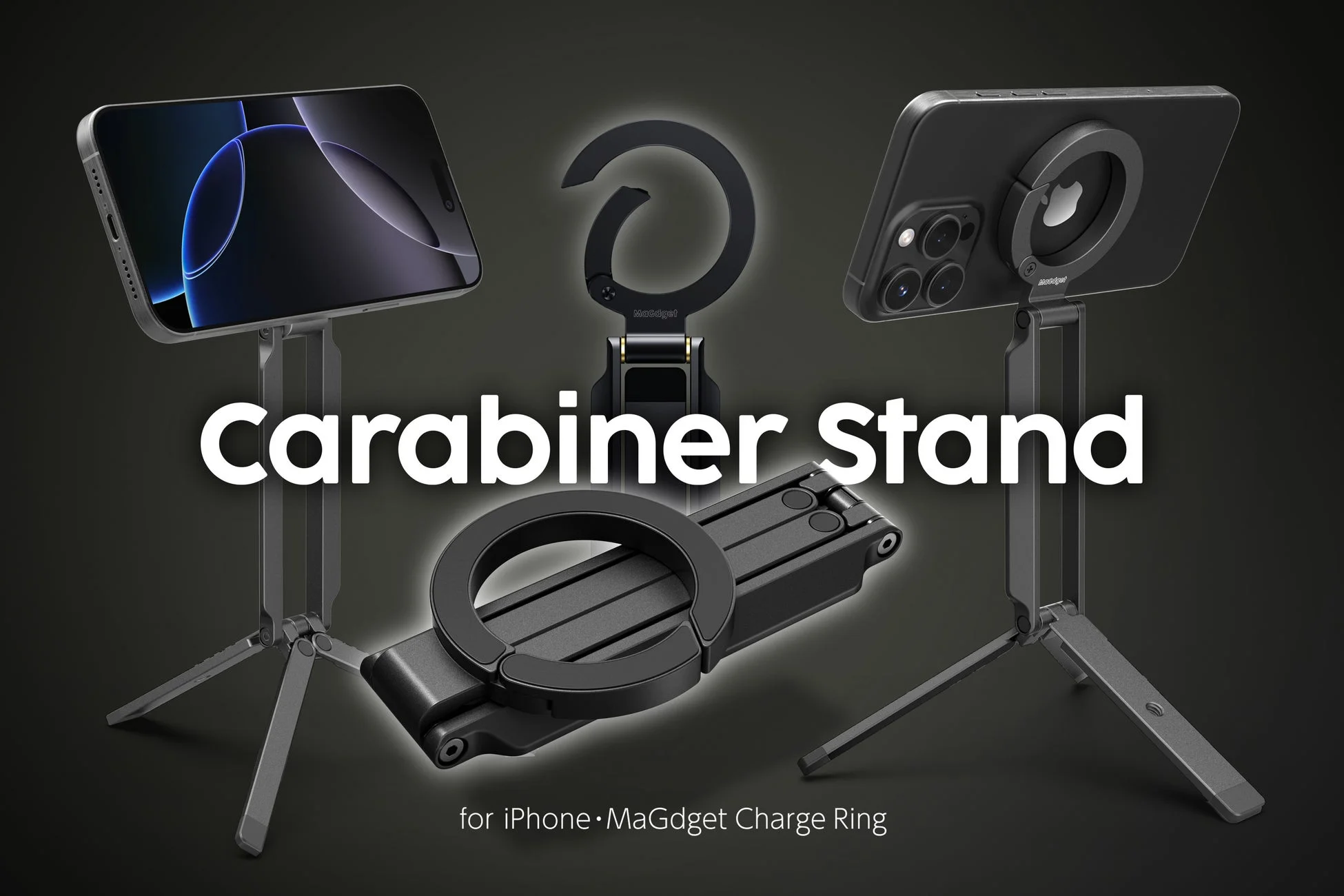 MagSafe対応マルチスマホスタンド「MaGdget Carabiner Stand」新発売!カラビナ・三脚・自撮り棒が一体に