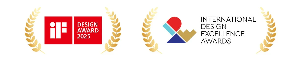 iFデザインアワード2025とIDEAデザイン賞のロゴ