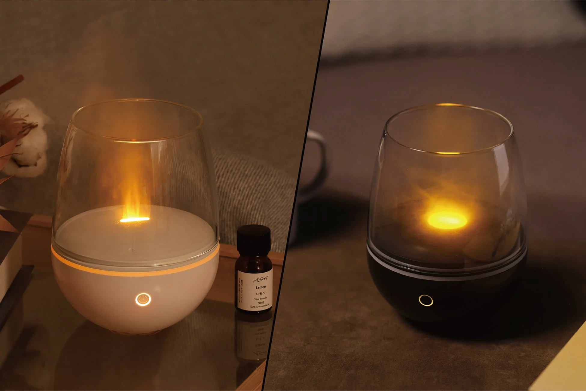 ゆらめく炎と漂う霧、2つの表情で癒しを届ける「Aromist Glass」が登場!