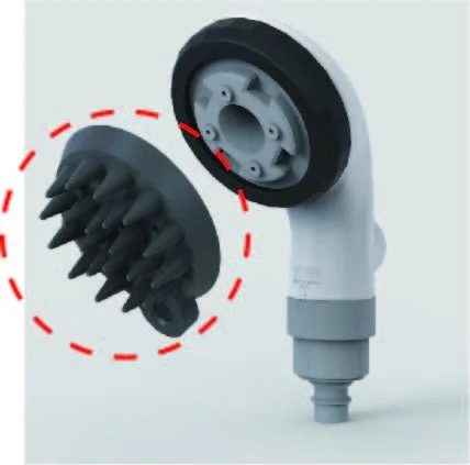 シャワーヘッドとブラシ