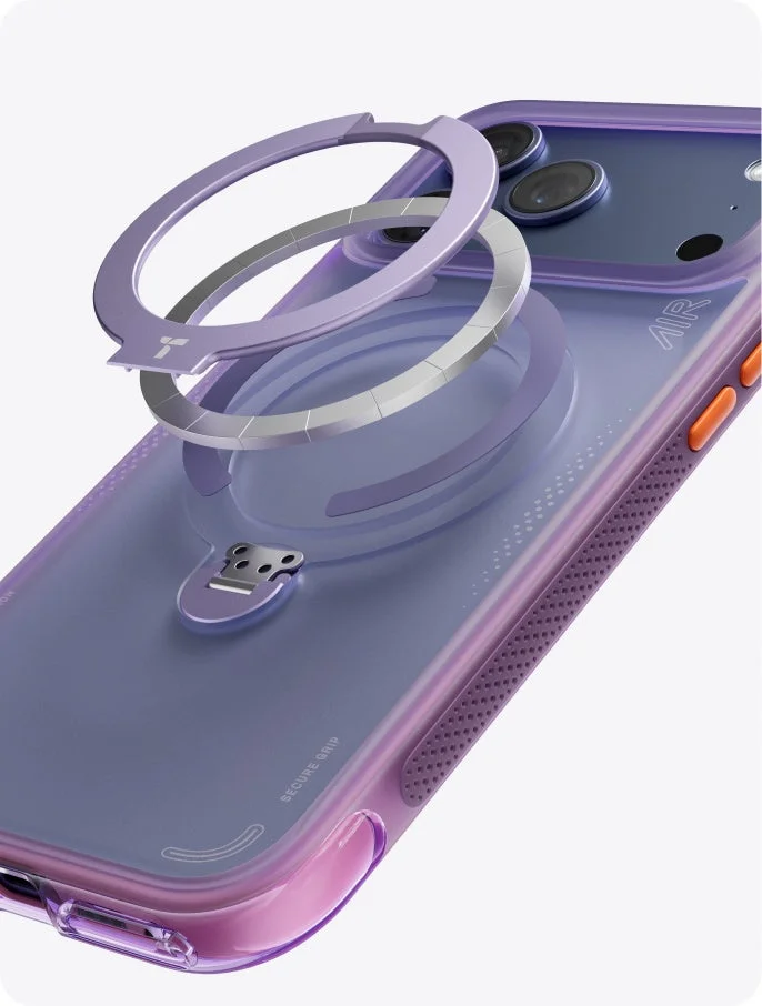 紫ケースのクローズアップ