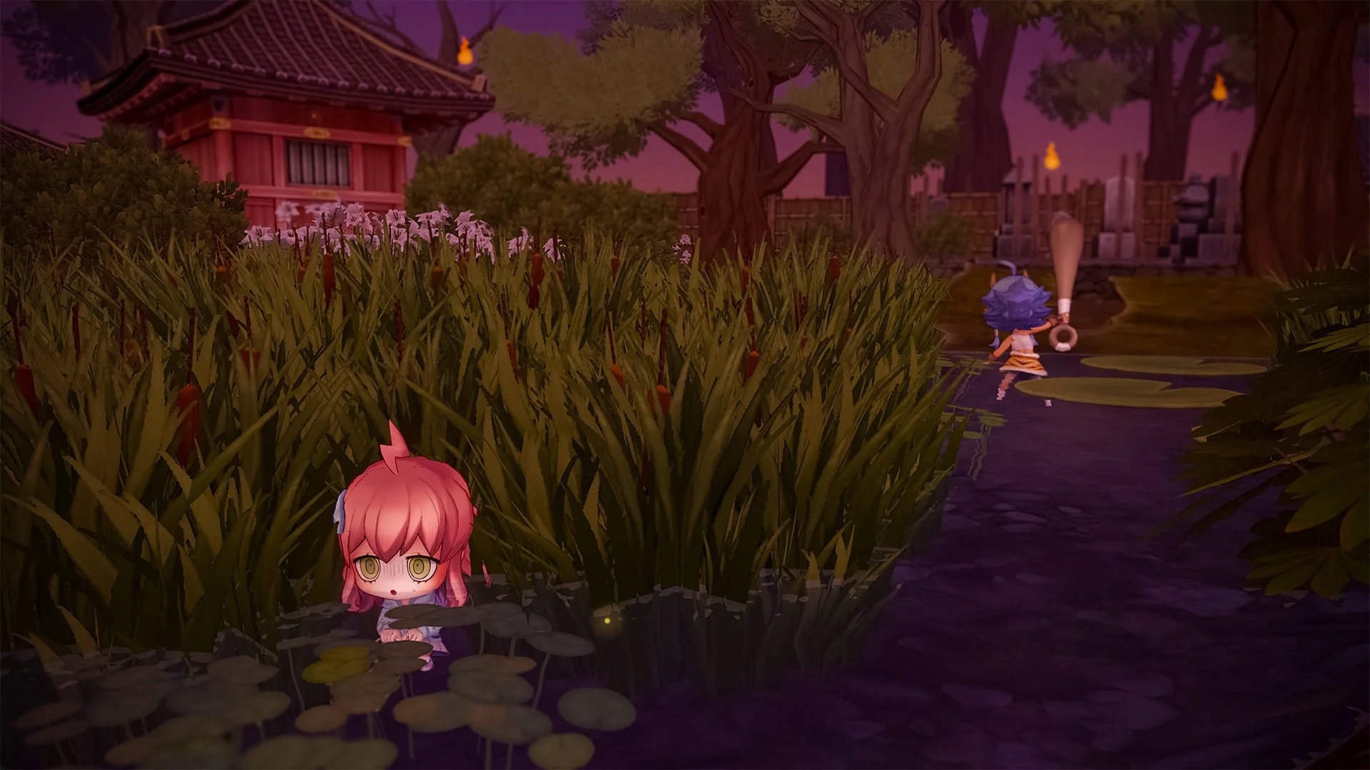 新マップ「ウラメシ寺」での逃走シーン