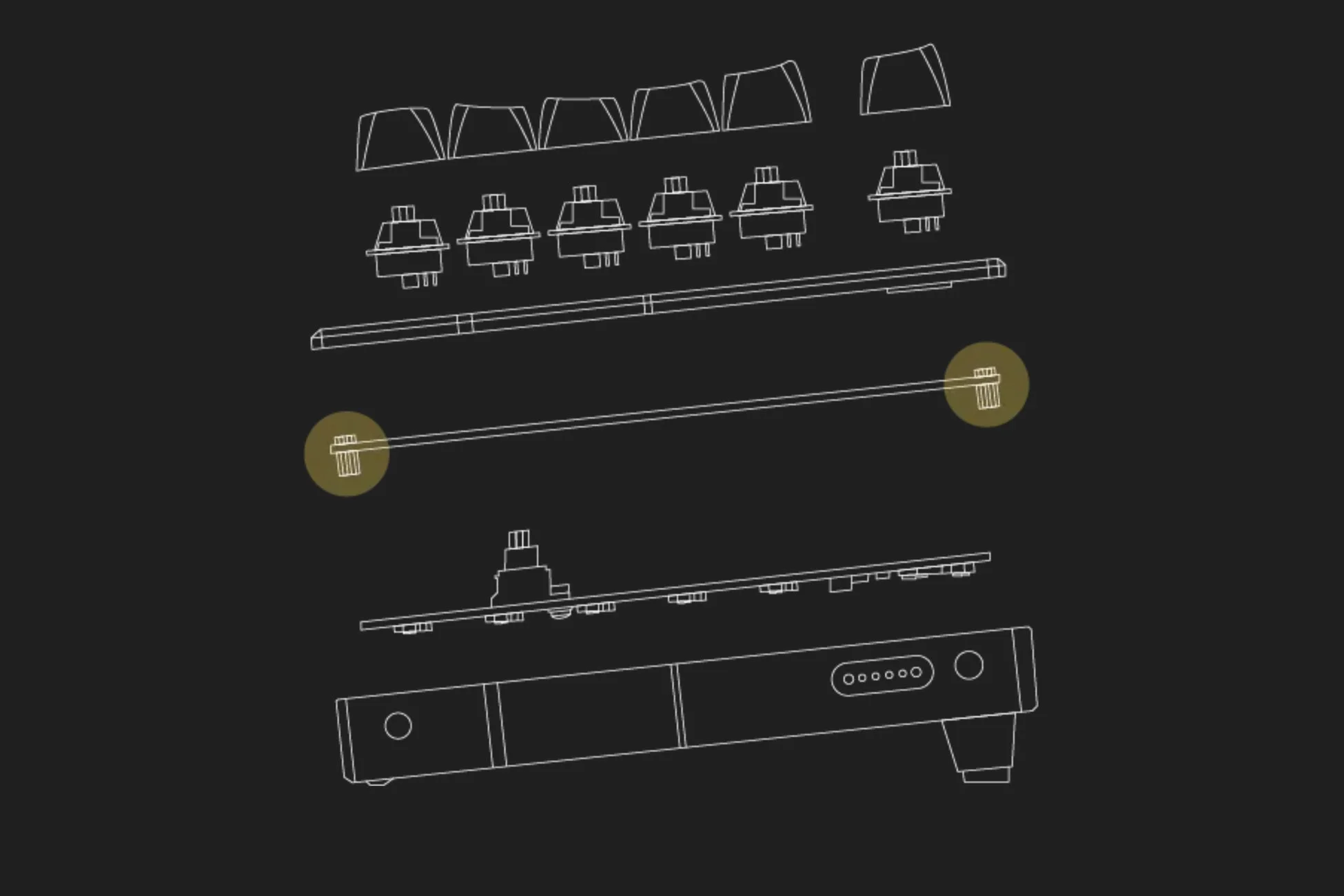 キーボードの分解図