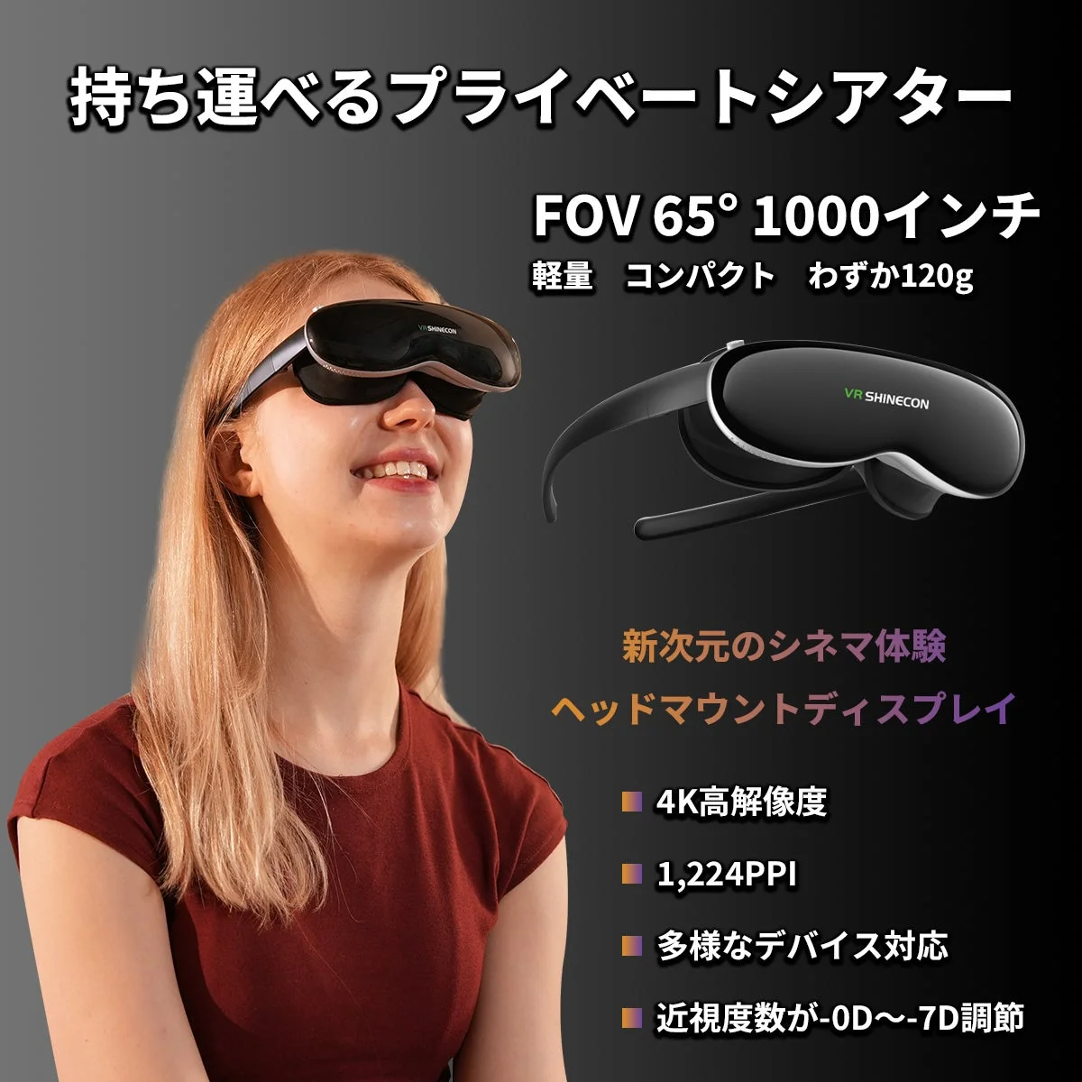 VR SHINECONヘッドマウントディスプレイ