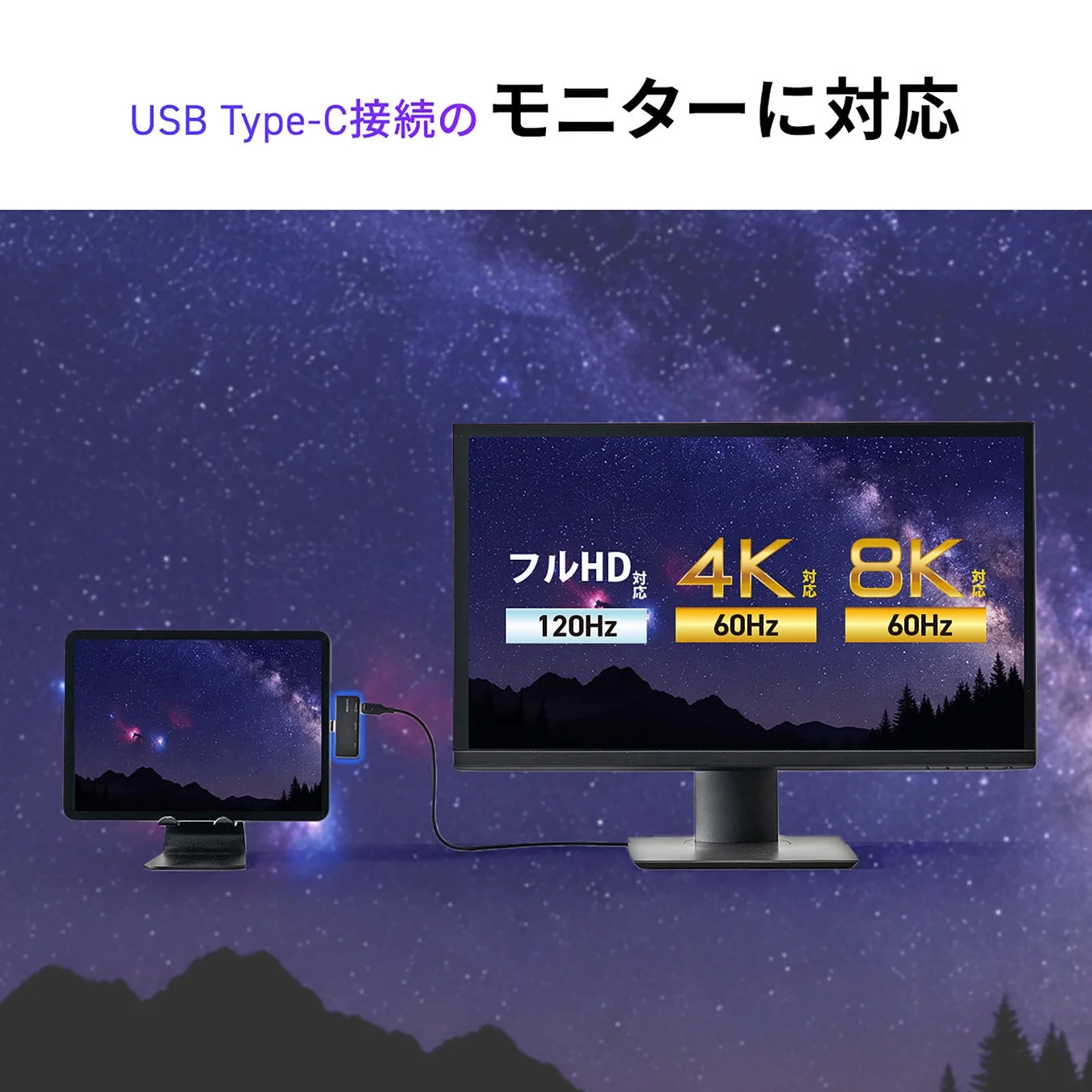 USB Type-C接続モニターへの映像出力