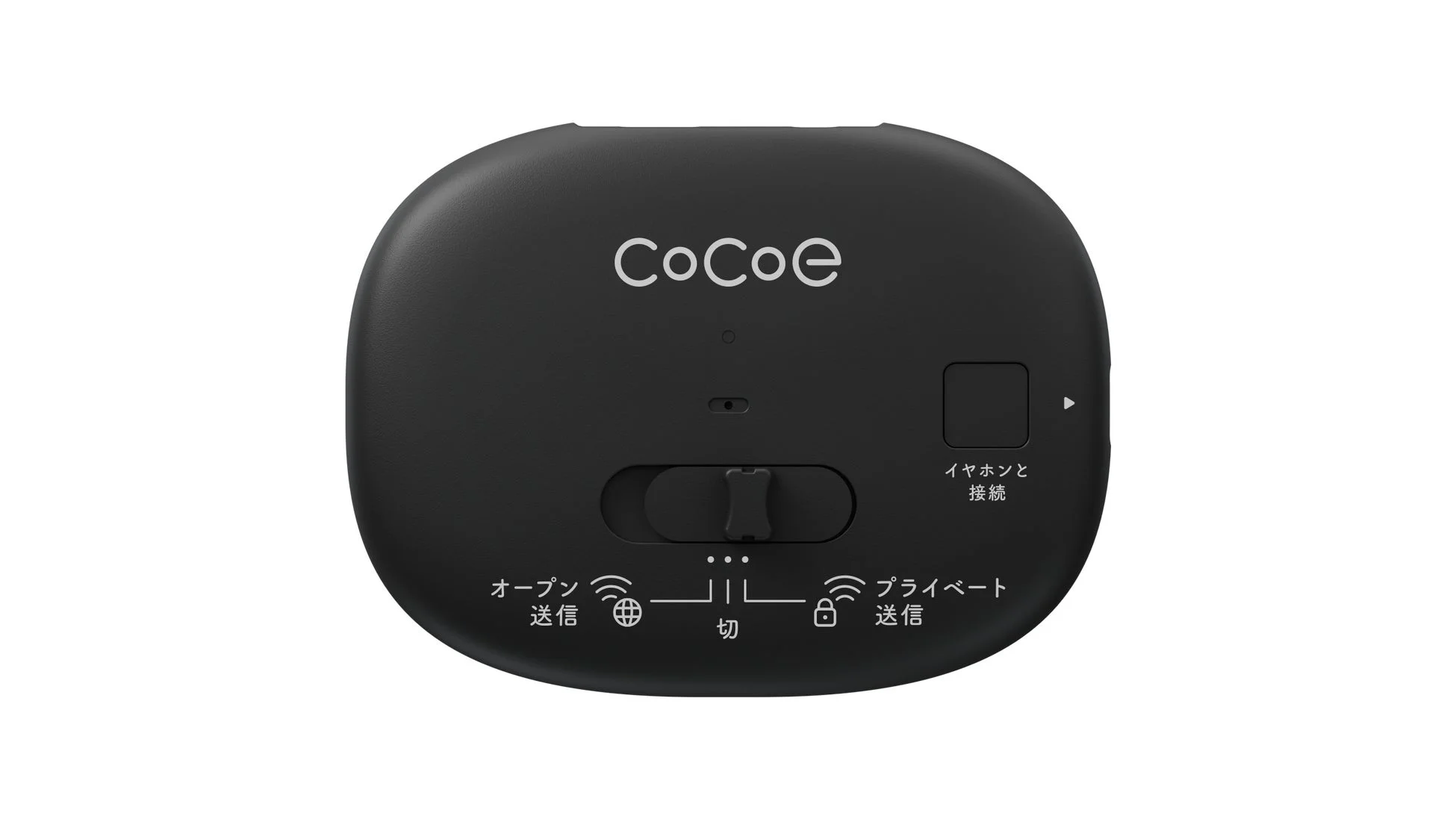 CoCoEというブランド名の黒い楕円形電子機器の画像