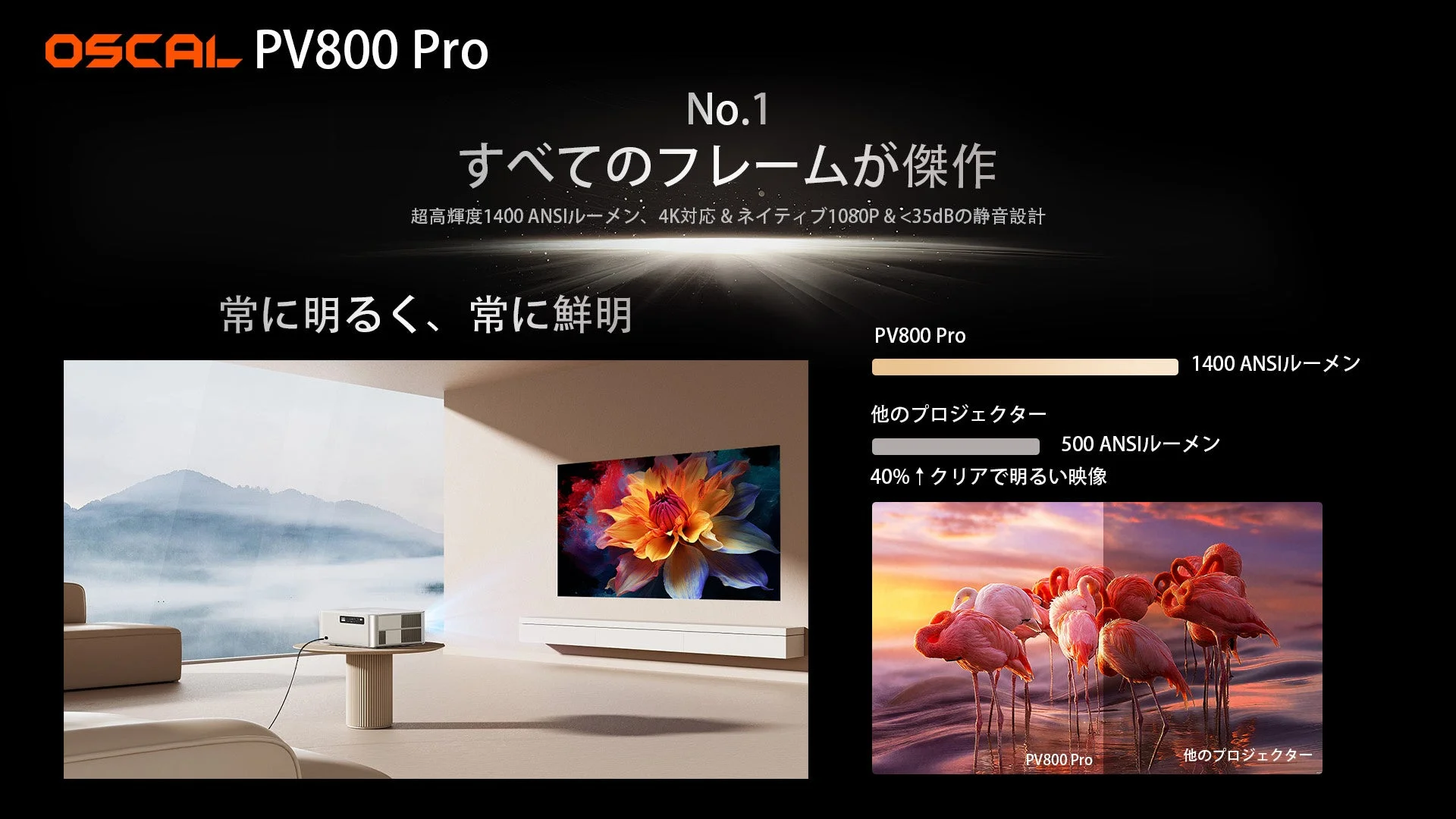 OSCAL PV800 Proの高輝度